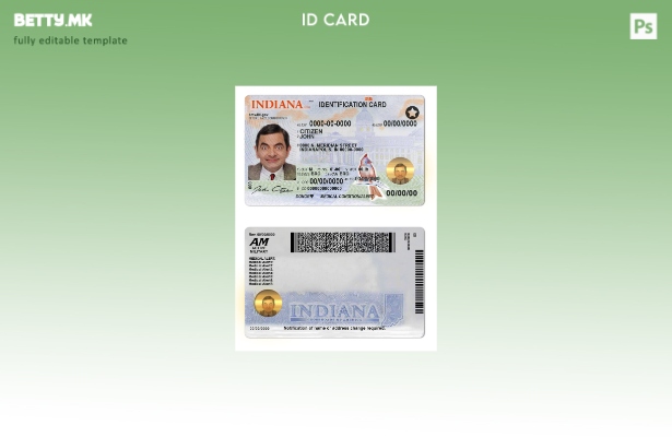 Модерен стил Шаблон за идентификација на државата Индијана на САД